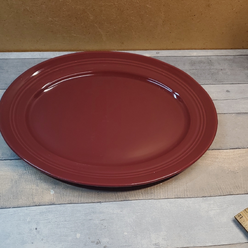 Home Classic Cranberry Ceramic Oval Platter.